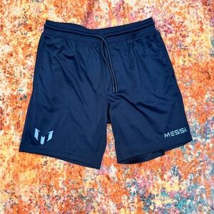 Messi Athletic Soccer Shorts Men’s Medium Navy Blue Performance Drawstring